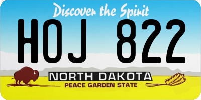 ND license plate HOJ822