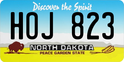 ND license plate HOJ823