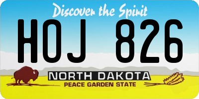 ND license plate HOJ826