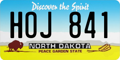 ND license plate HOJ841