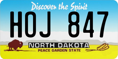 ND license plate HOJ847