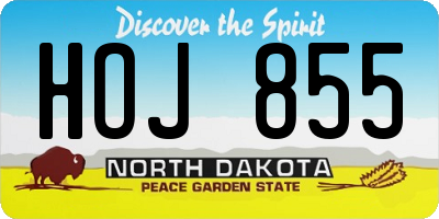 ND license plate HOJ855