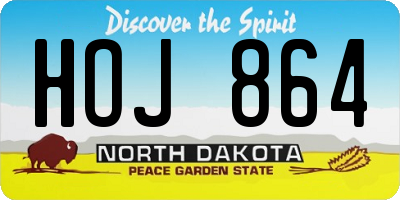ND license plate HOJ864