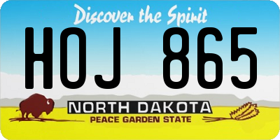 ND license plate HOJ865