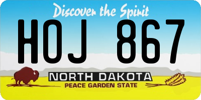 ND license plate HOJ867