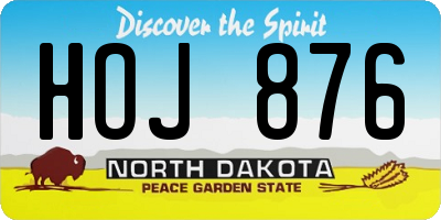 ND license plate HOJ876