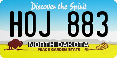 ND license plate HOJ883