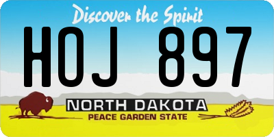 ND license plate HOJ897
