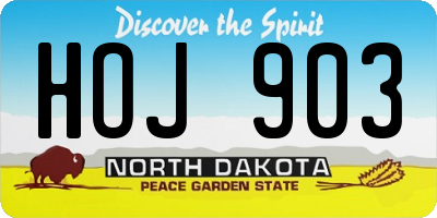 ND license plate HOJ903