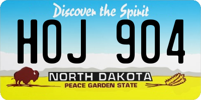 ND license plate HOJ904