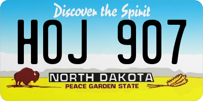 ND license plate HOJ907