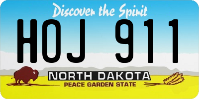 ND license plate HOJ911