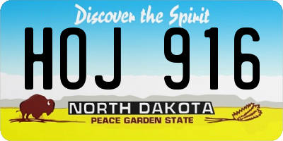 ND license plate HOJ916