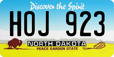 ND license plate HOJ923