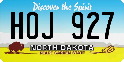 ND license plate HOJ927