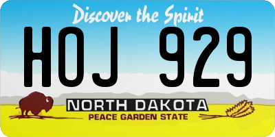 ND license plate HOJ929