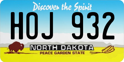 ND license plate HOJ932