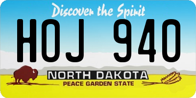 ND license plate HOJ940
