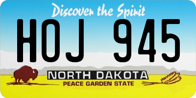 ND license plate HOJ945