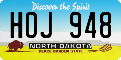 ND license plate HOJ948