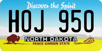 ND license plate HOJ950