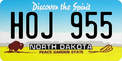 ND license plate HOJ955