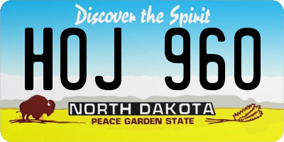 ND license plate HOJ960