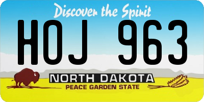 ND license plate HOJ963
