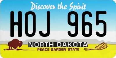 ND license plate HOJ965