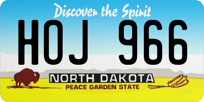 ND license plate HOJ966