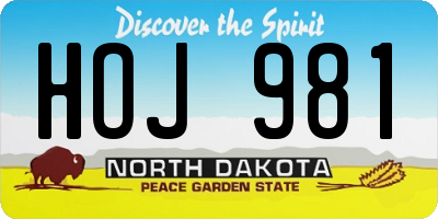 ND license plate HOJ981