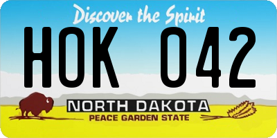 ND license plate HOK042