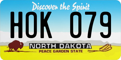 ND license plate HOK079