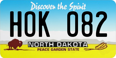 ND license plate HOK082