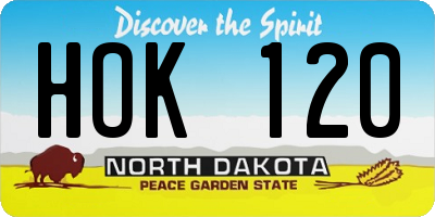 ND license plate HOK120