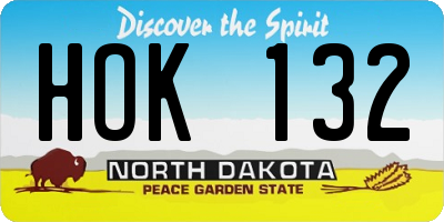 ND license plate HOK132