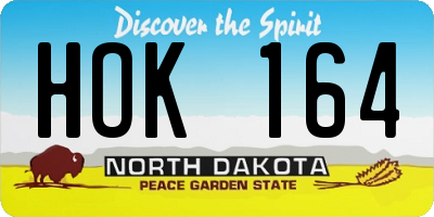ND license plate HOK164