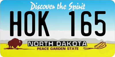 ND license plate HOK165