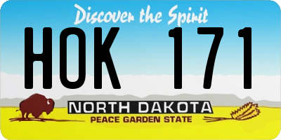 ND license plate HOK171
