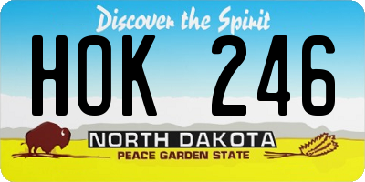 ND license plate HOK246