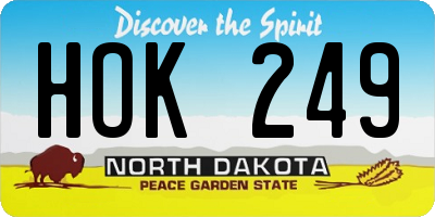 ND license plate HOK249