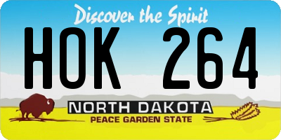 ND license plate HOK264