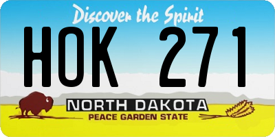 ND license plate HOK271