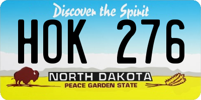 ND license plate HOK276