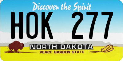 ND license plate HOK277