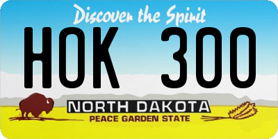 ND license plate HOK300