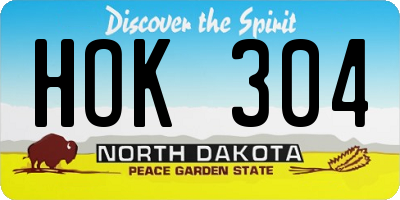 ND license plate HOK304