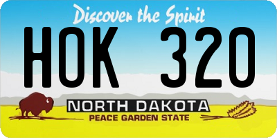 ND license plate HOK320