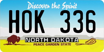 ND license plate HOK336