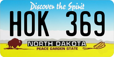 ND license plate HOK369